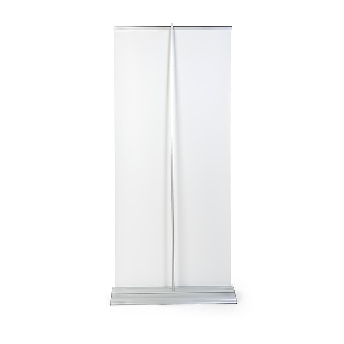 Premium wide base retractable banner stand with telescopic pole
