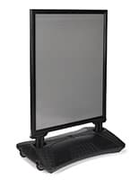 Outdoor sign base can be filled with sand or water