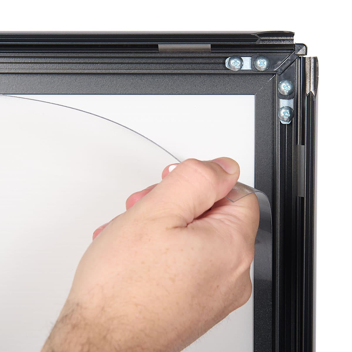 Outdoor sign comes with a PVC lens to protect posters from the elements
