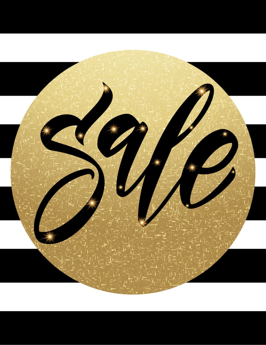 22 x 28 holiday retail sale posters with gold and black theme