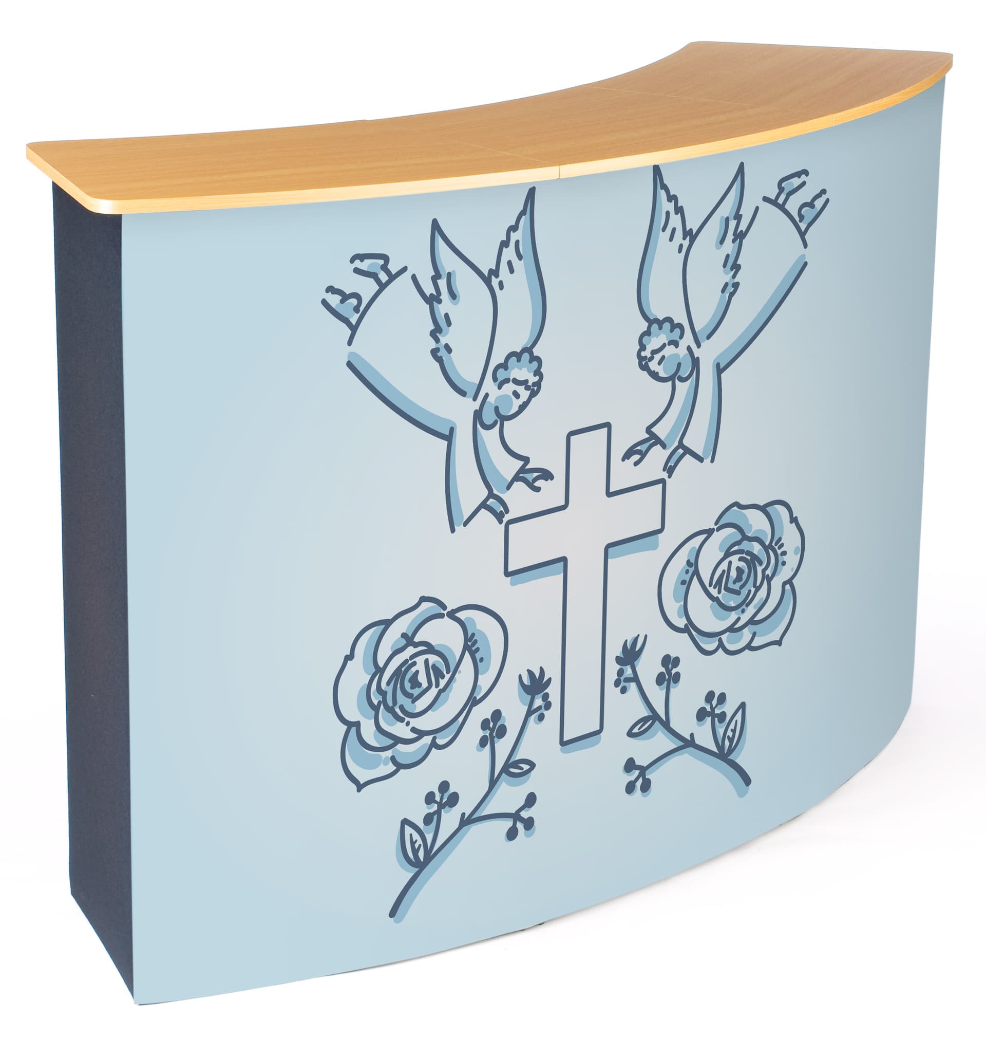 Front replacement graphic for CNTPUVL3X2 pop-up counter with custom art