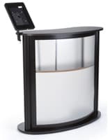 Kidney Shaped Counter with iPad Stand with Melamine Coating 