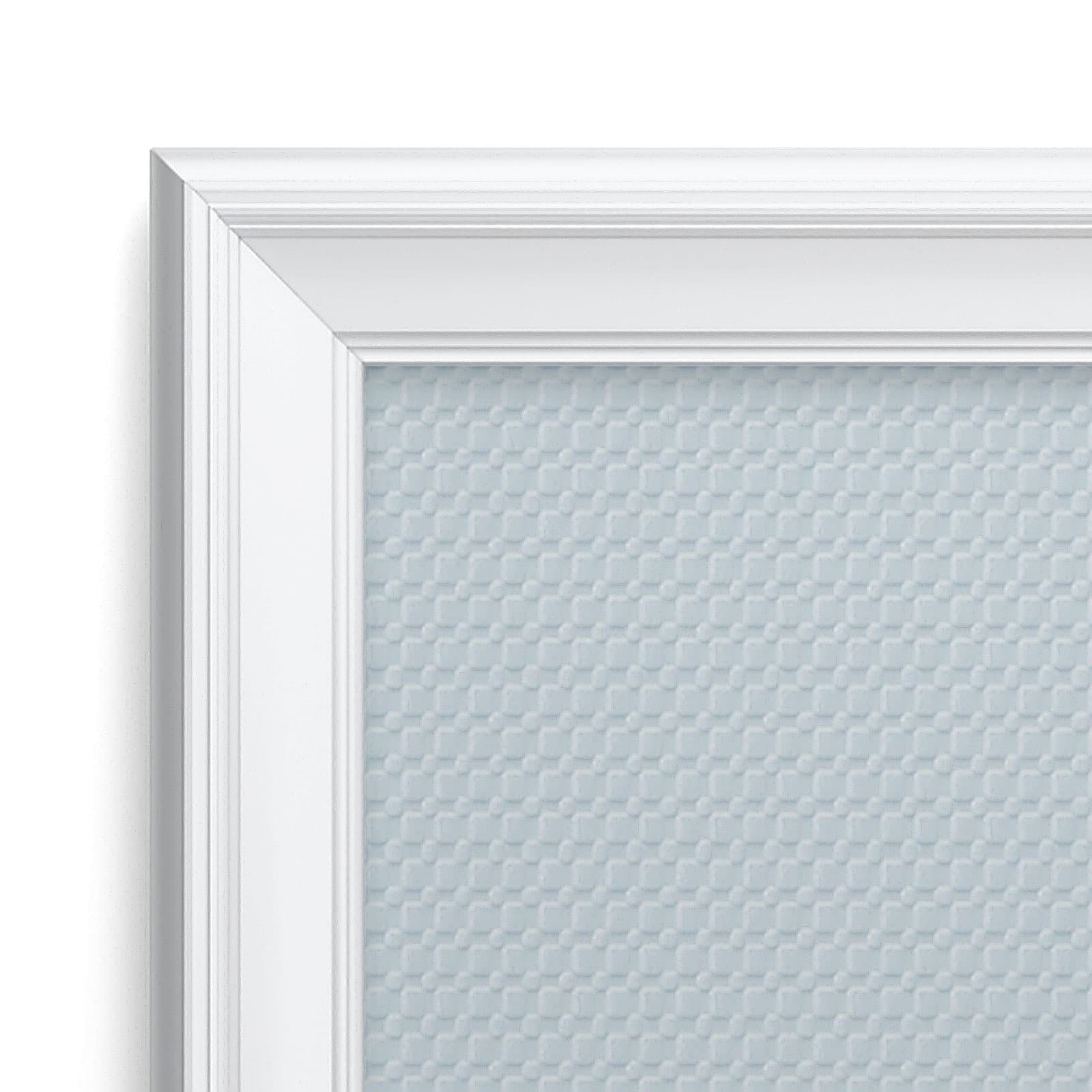 Snap in poster frame features decorative profile