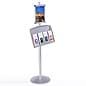 Floor Standing Sign Holder w/ Snap Frame, Literature Tray, 18.3"w  - Silver