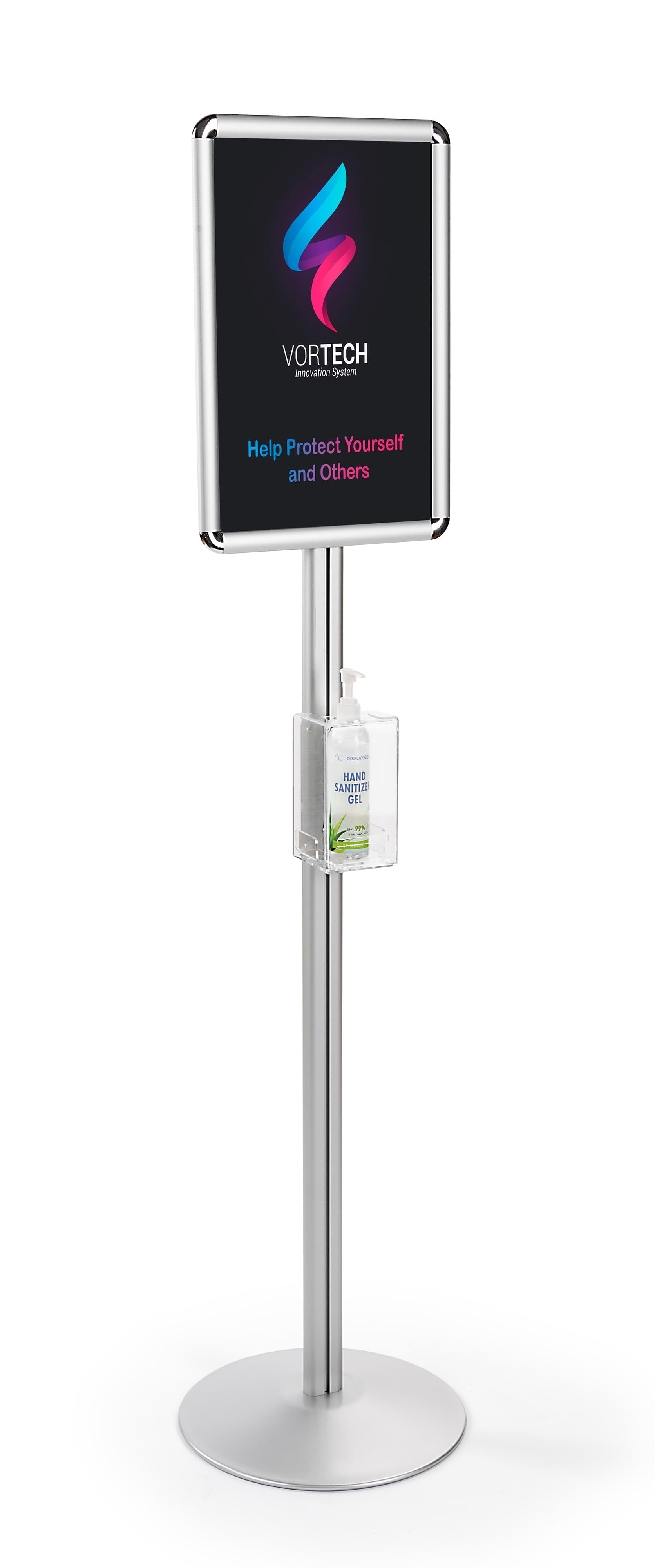 Floor Standing Hand Sanitizer Holder for 11" x 17" Posters