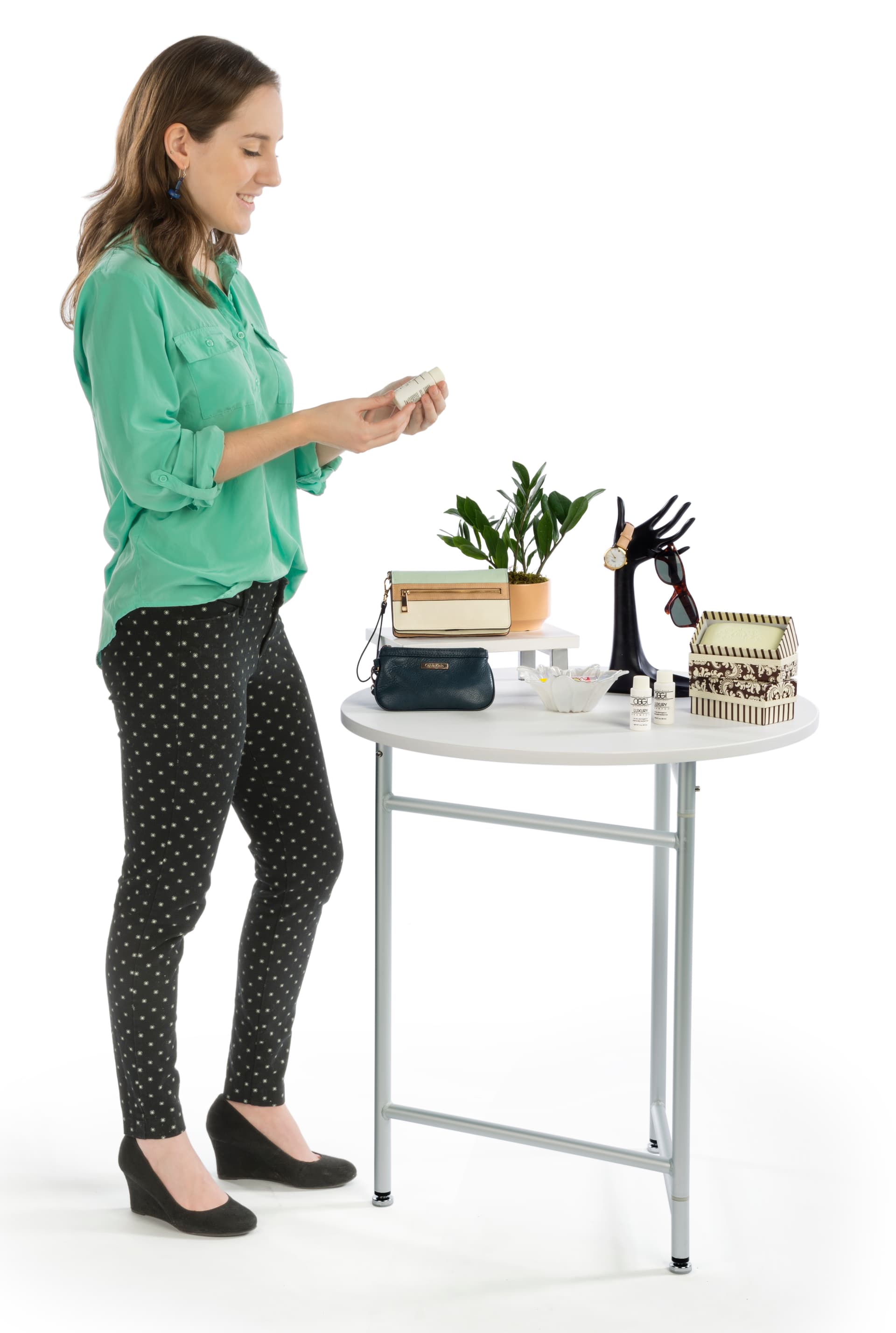 30” Trade Show Cocktail Table with Aluminum Legs