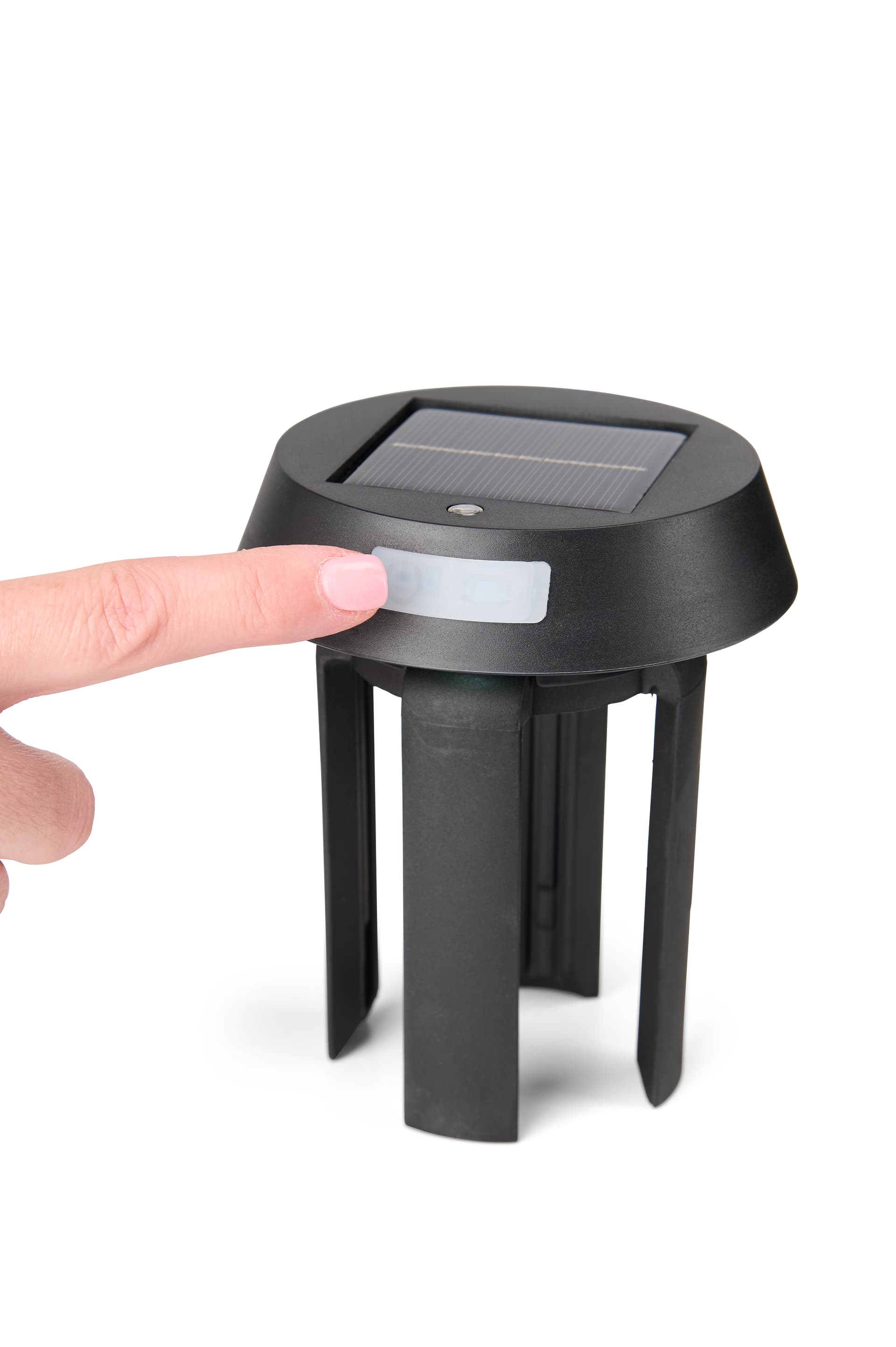 Stanchion mount LED light with light sensor