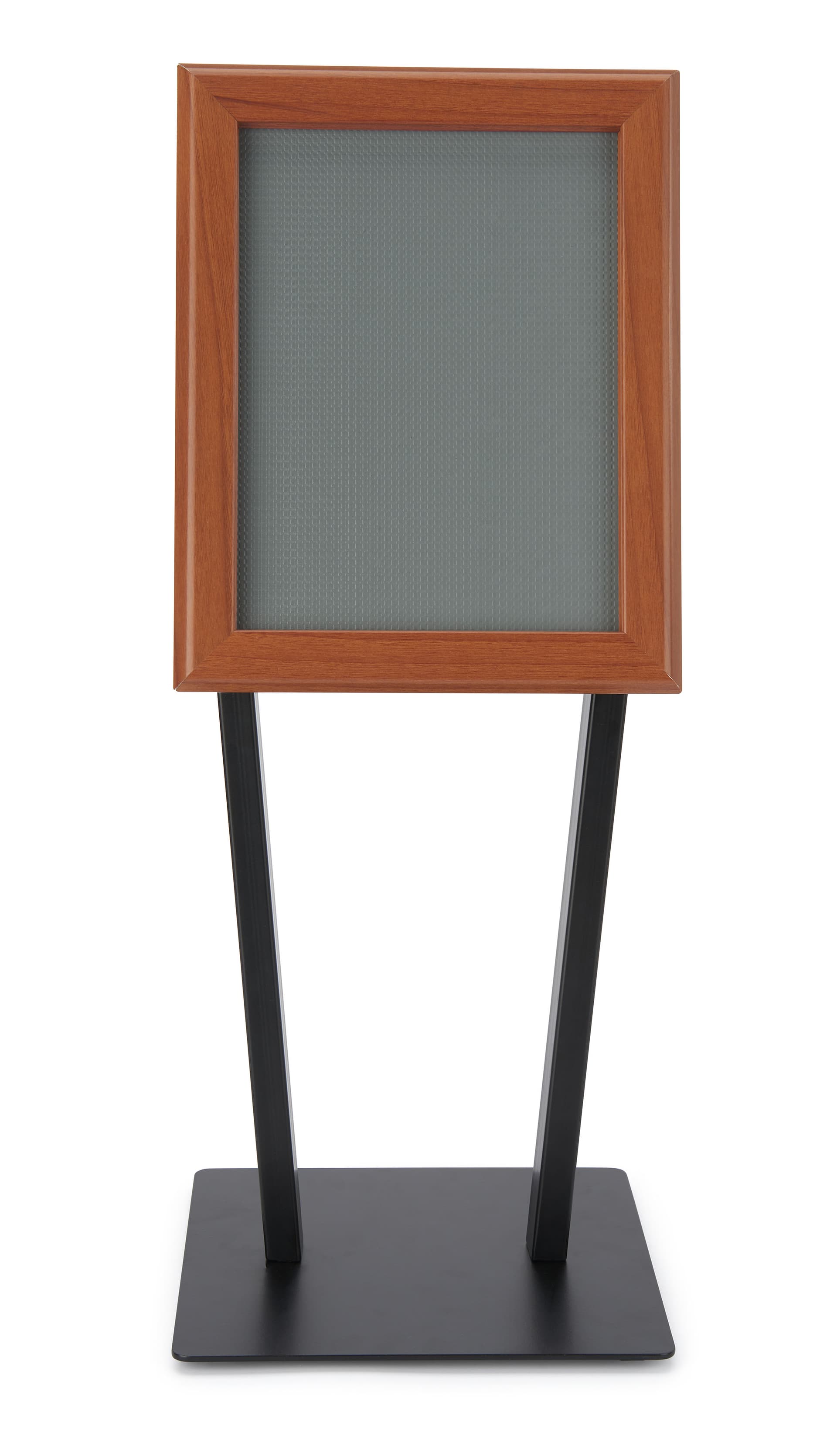 Countertop snap frame with black elegant v-shaped base