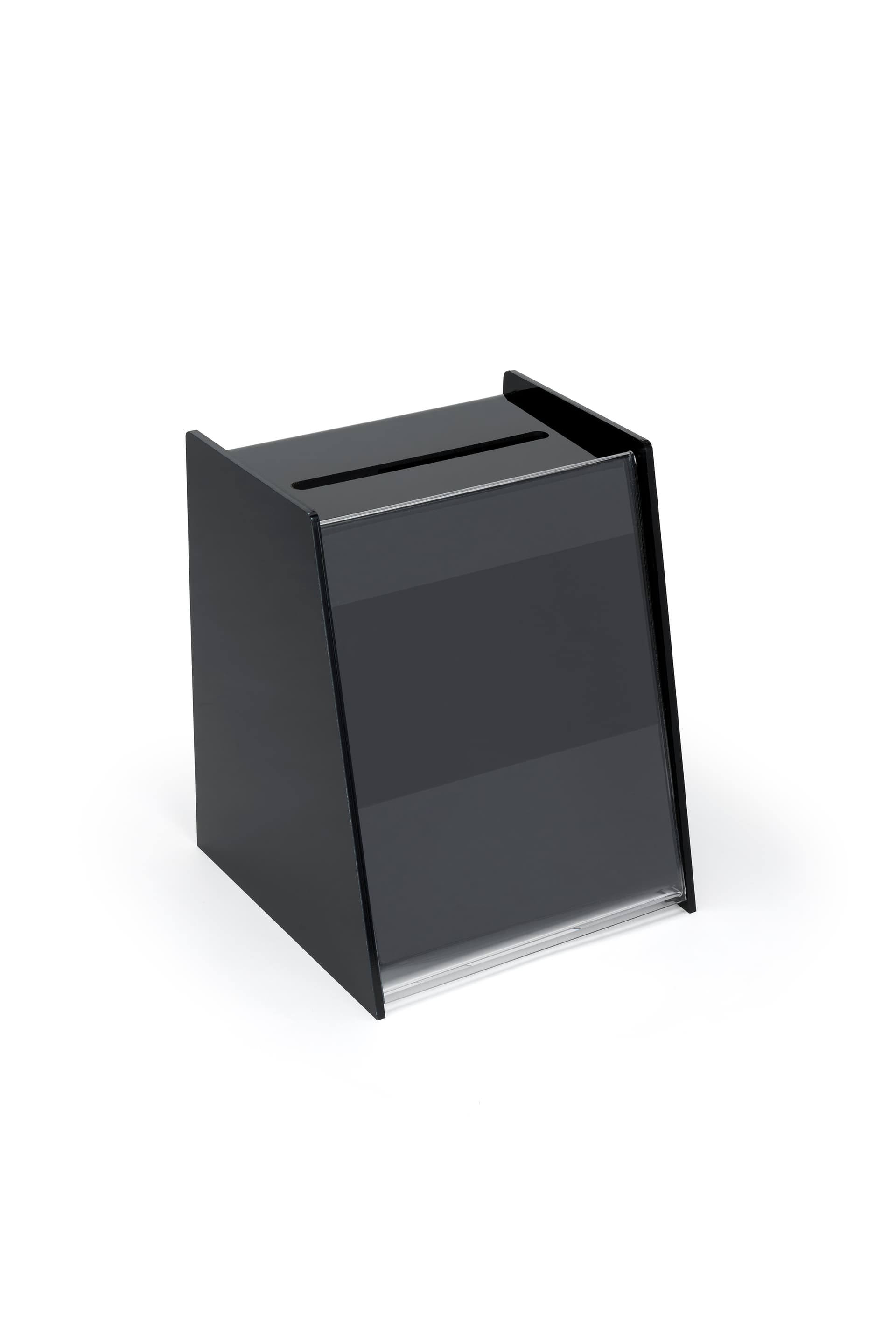 black acrylic ballot box