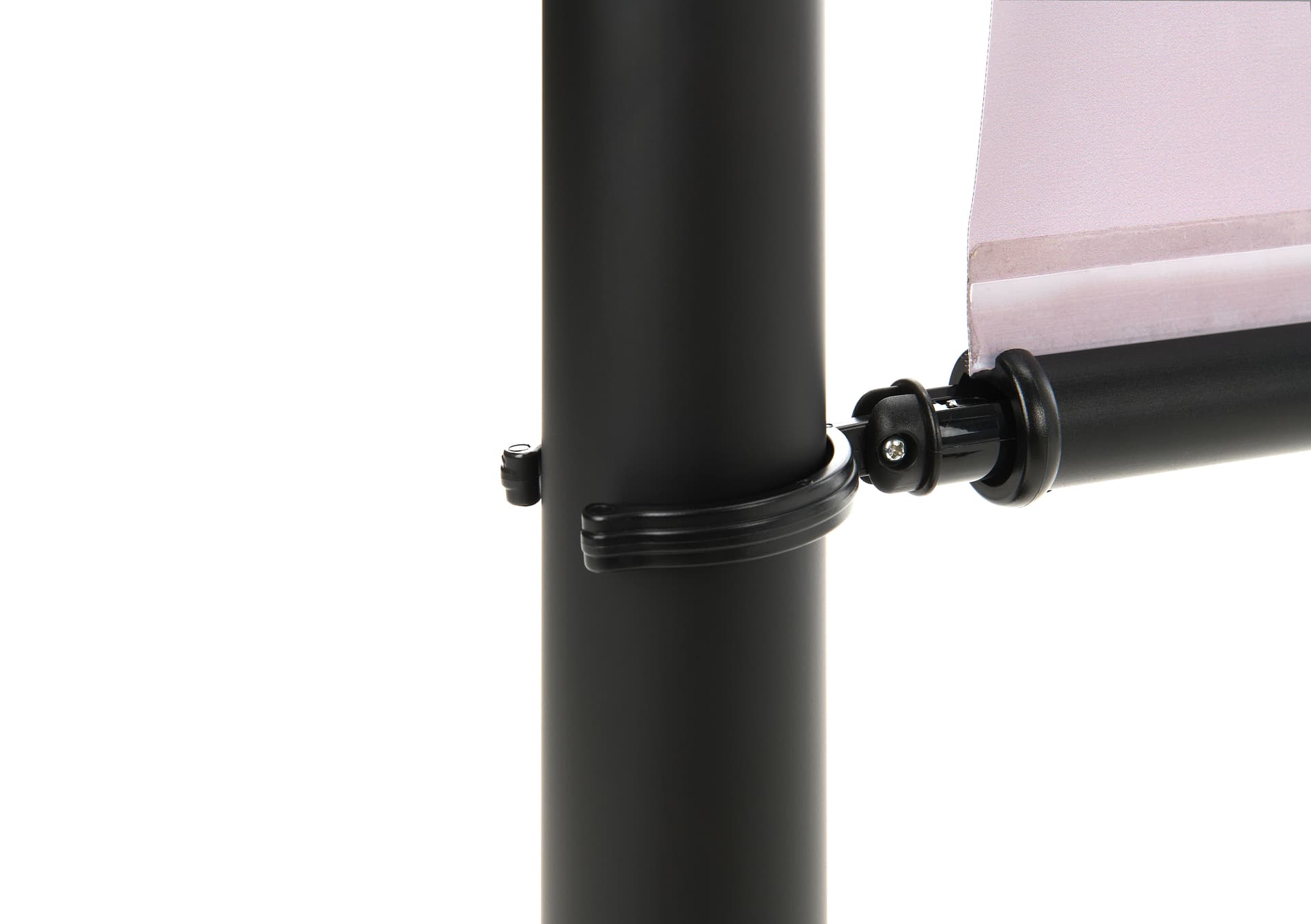 Double-sided retractable stanchion barrier stays securely in place