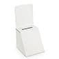 Cardboard Ballot Box, Removable Header, 5 x 7 Slanted Front - White
