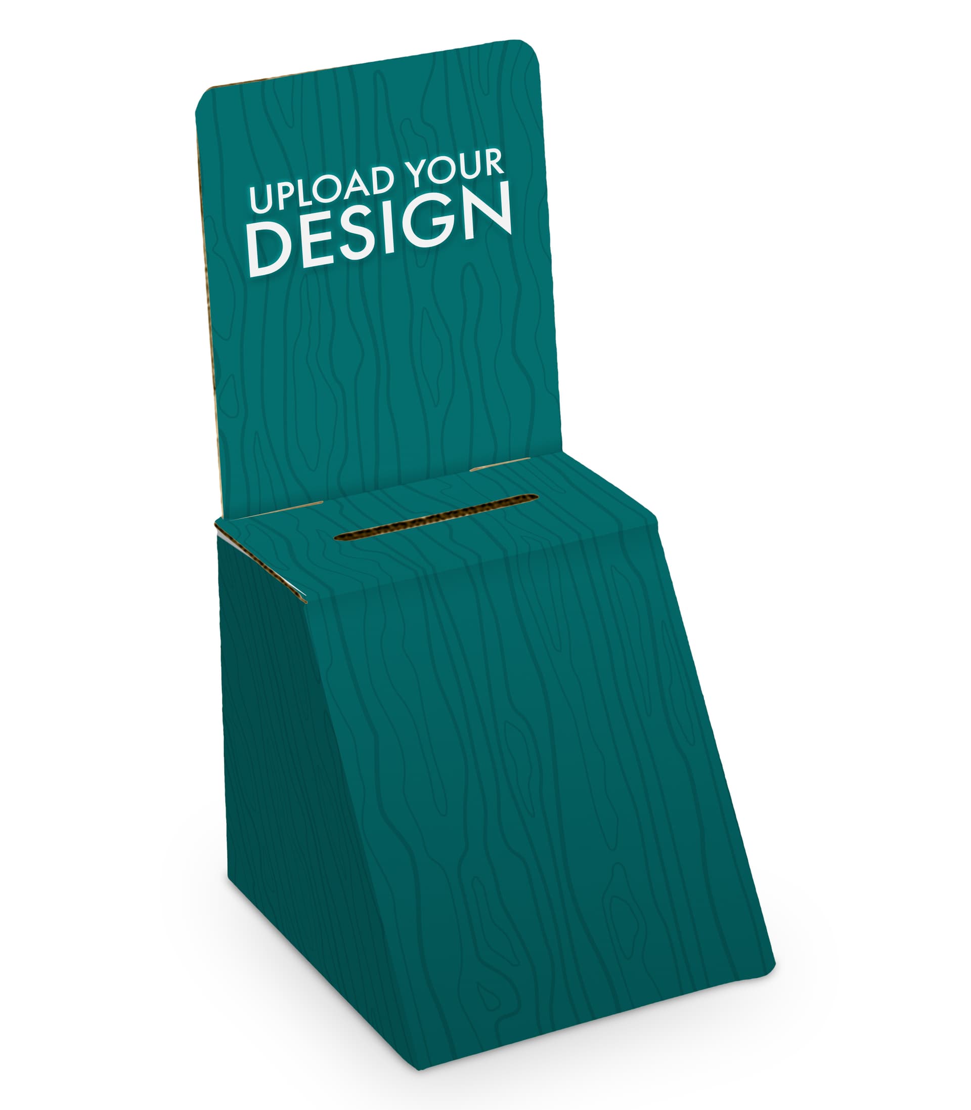 Custom ballot box fixture display with printed header & sides