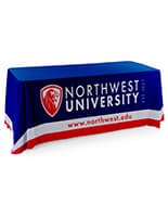 Custom table covers with stitched hem 