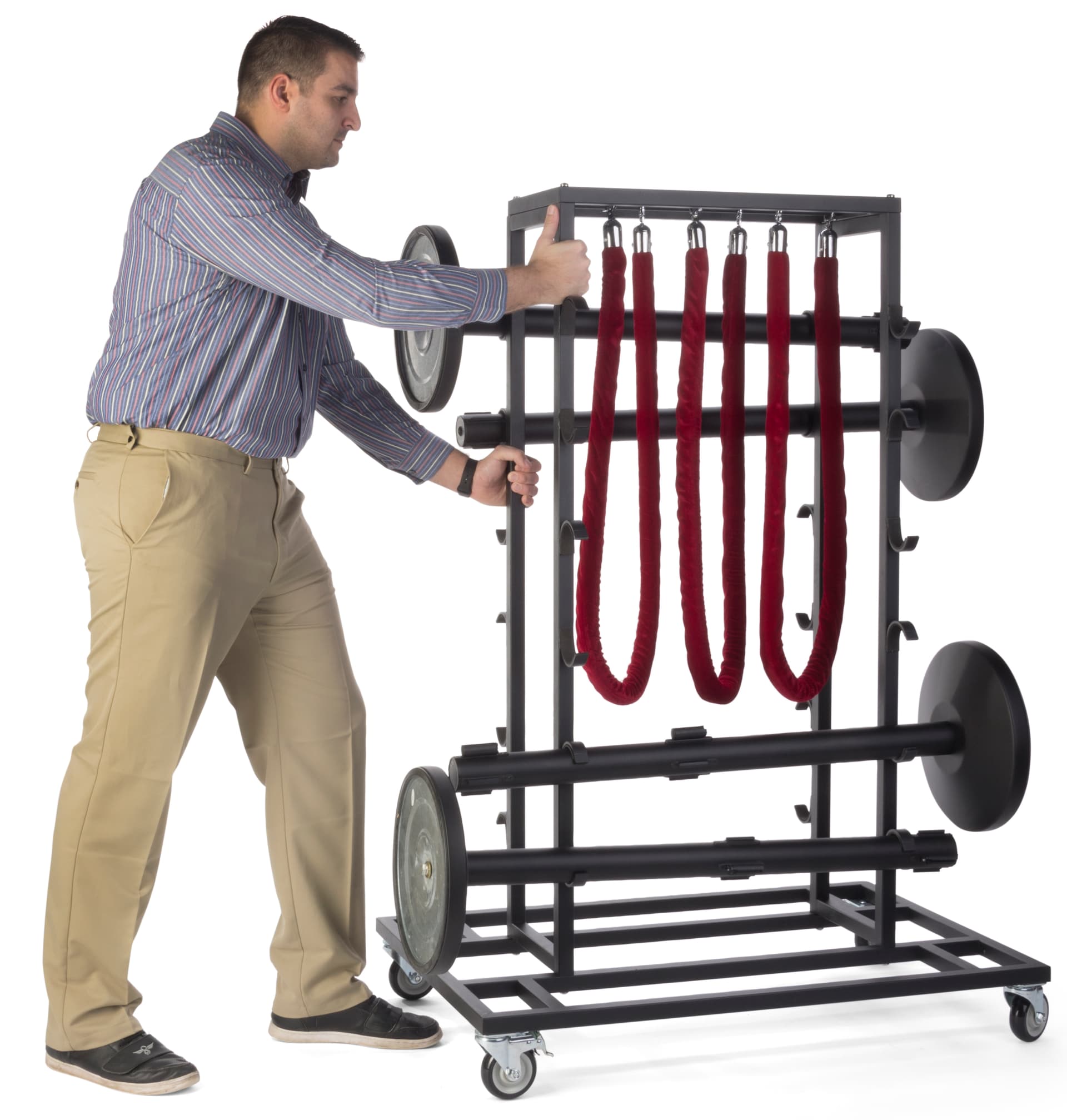 Mobile Stanchion Storage Cart