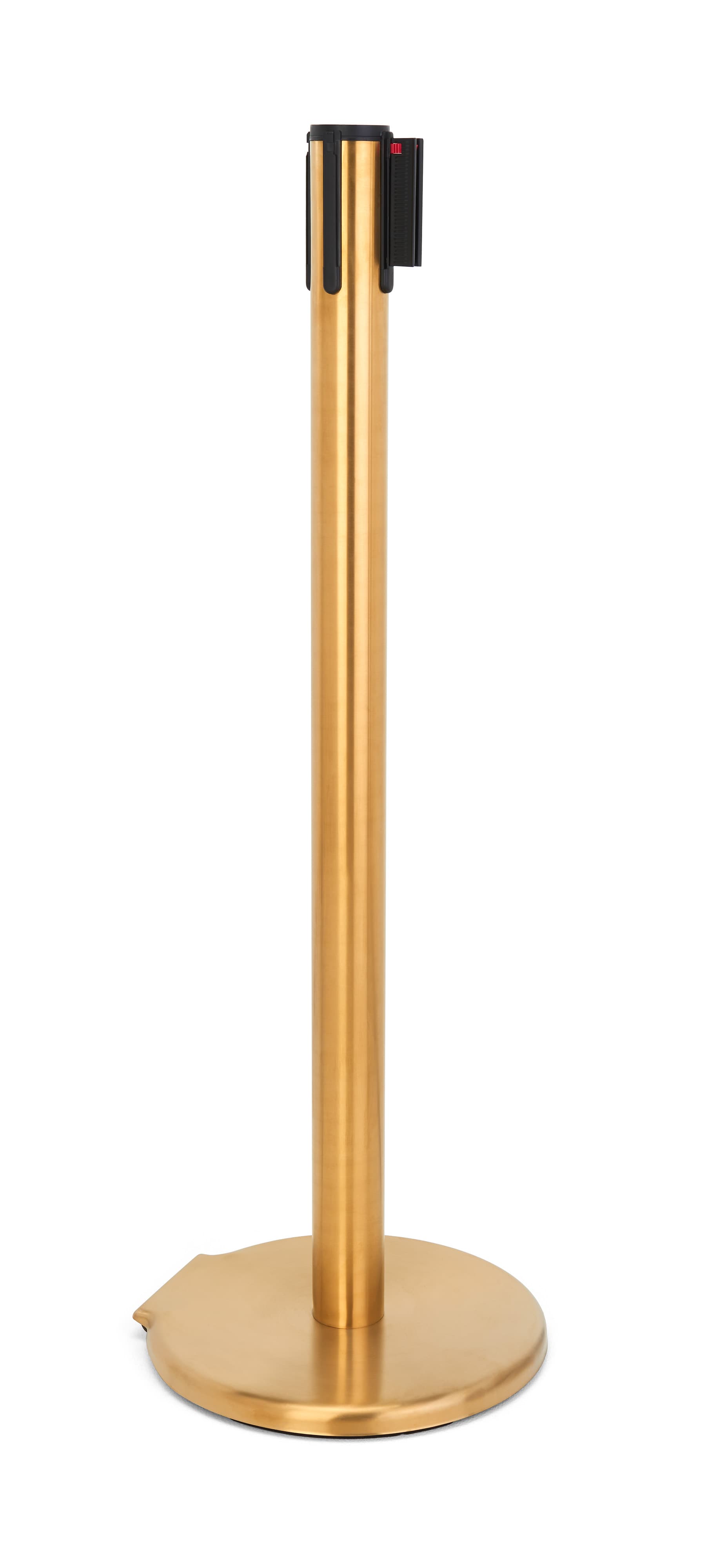 These retractable belt stanchions have 3 bronzed components 