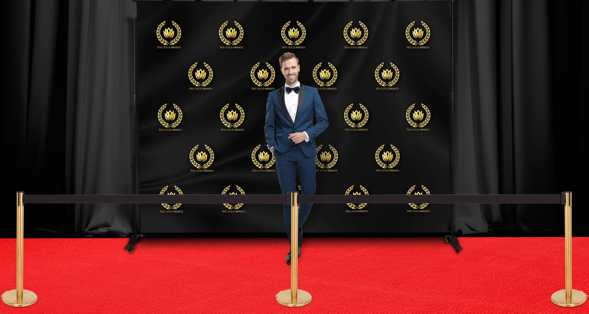 These retractable belt stanchions are 41 inches tall