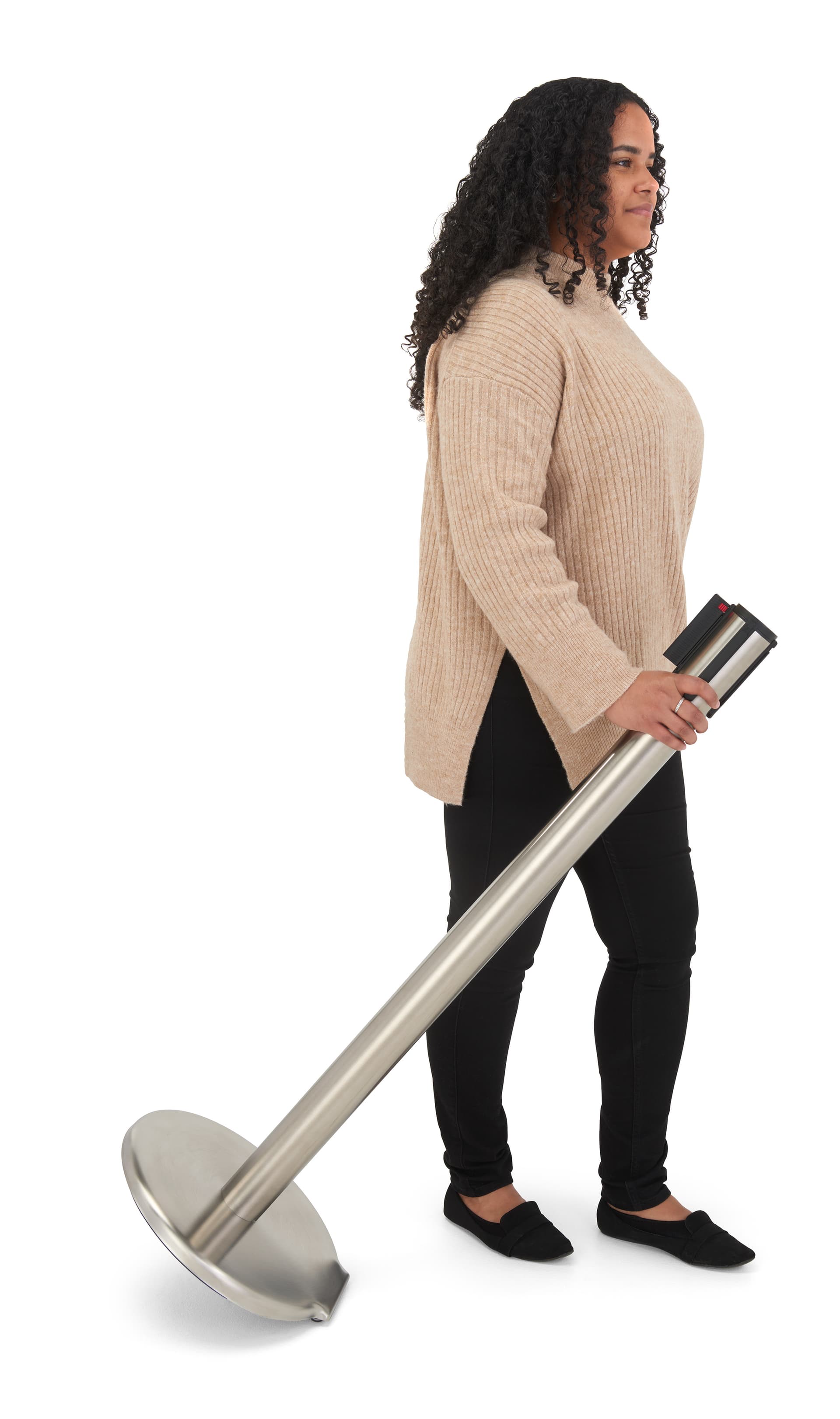 These retractable belt stanchions have rolling capabilities 