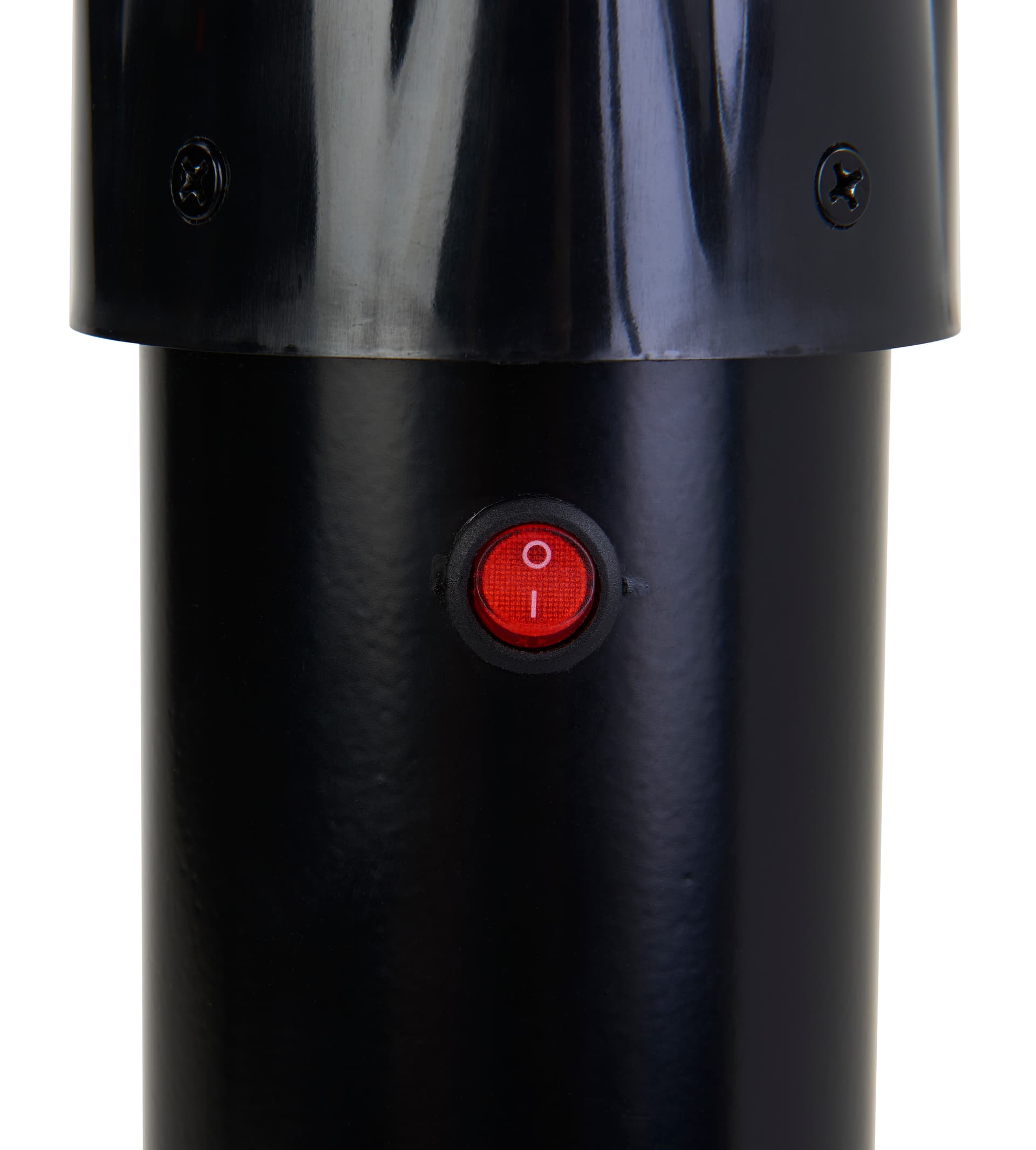Stanchion with LED sign holder can easily be turned on an off 