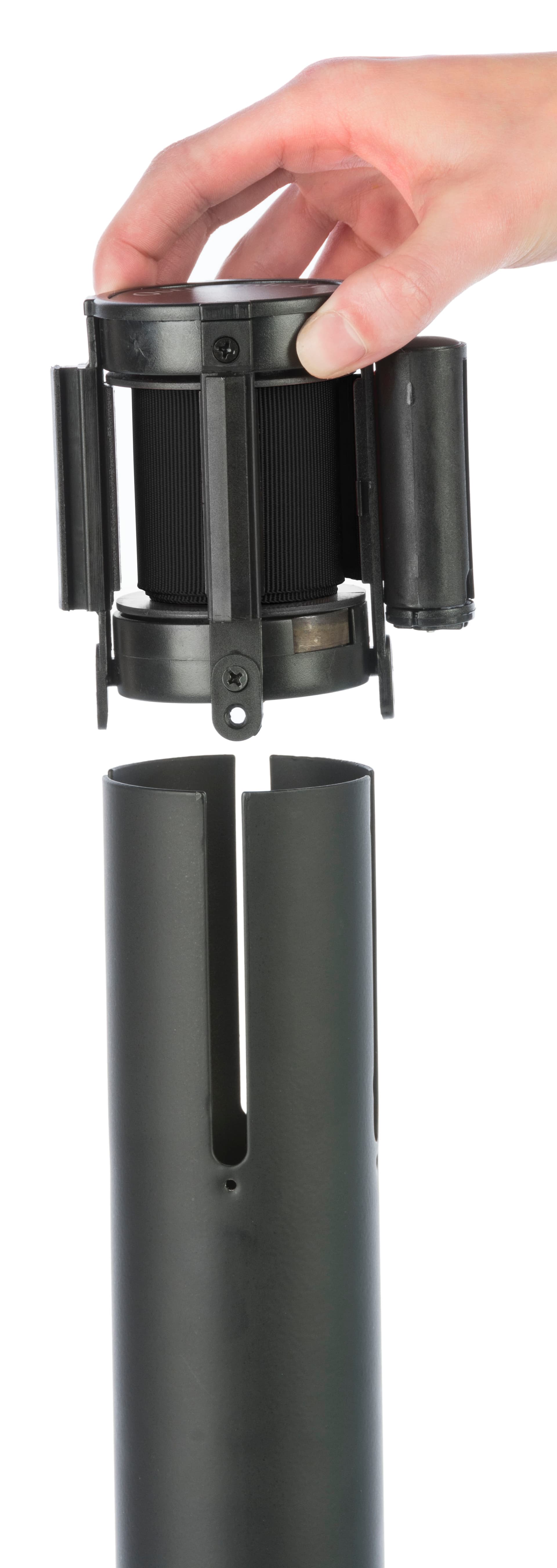 Black Stanchion Belt Attach with Screws
