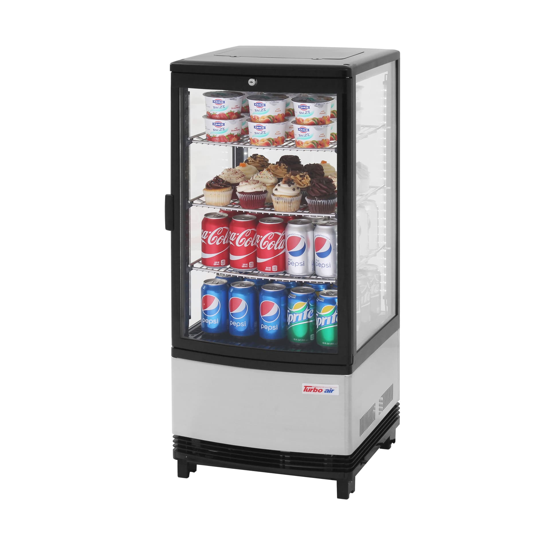 3 shelf countertop display refrigerator