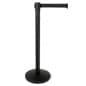 QueuePole.Economy 41.5" Black Stanchion Post with 6.5' Black Retractable Belt