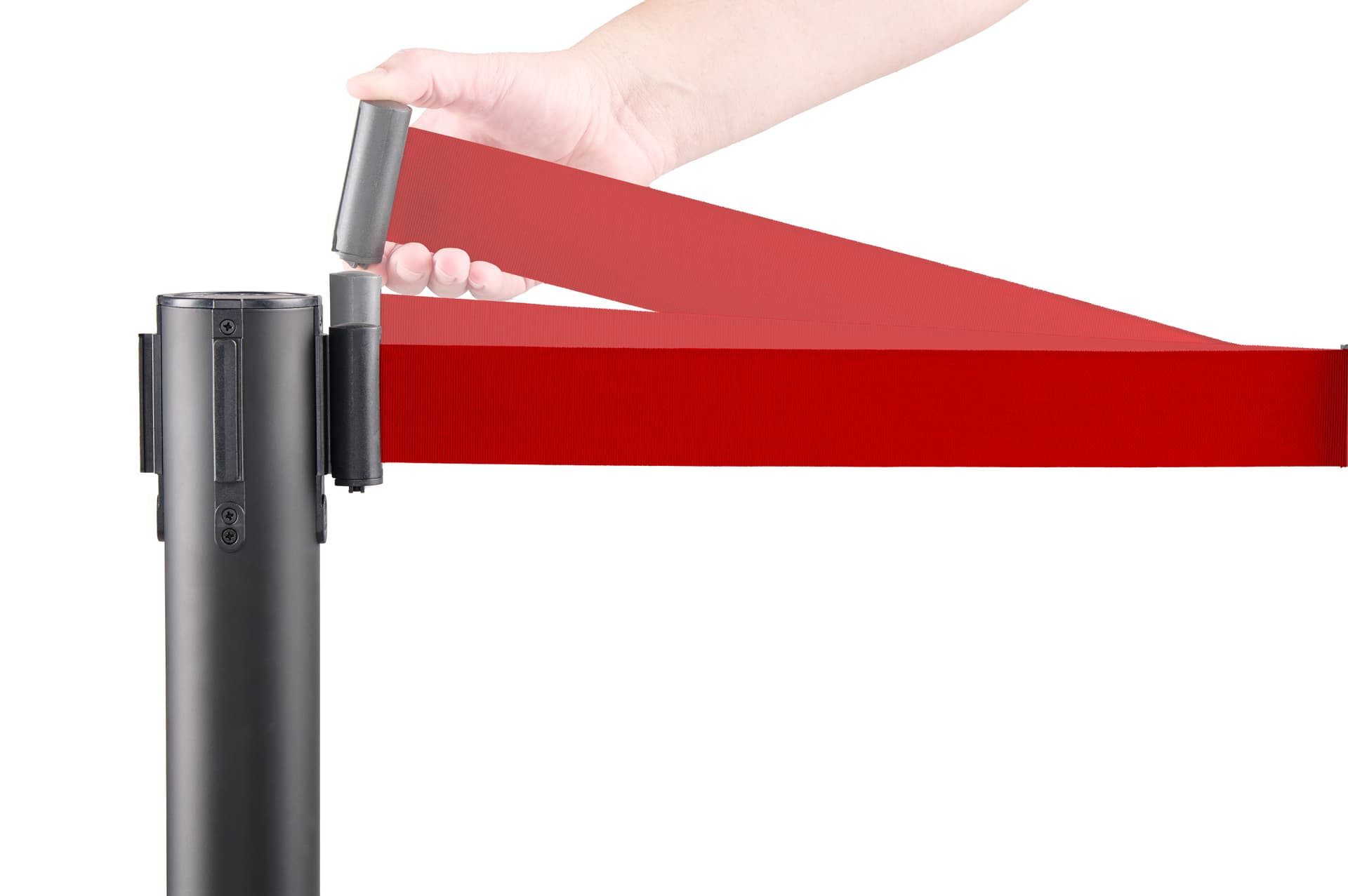 retractable queue barrier