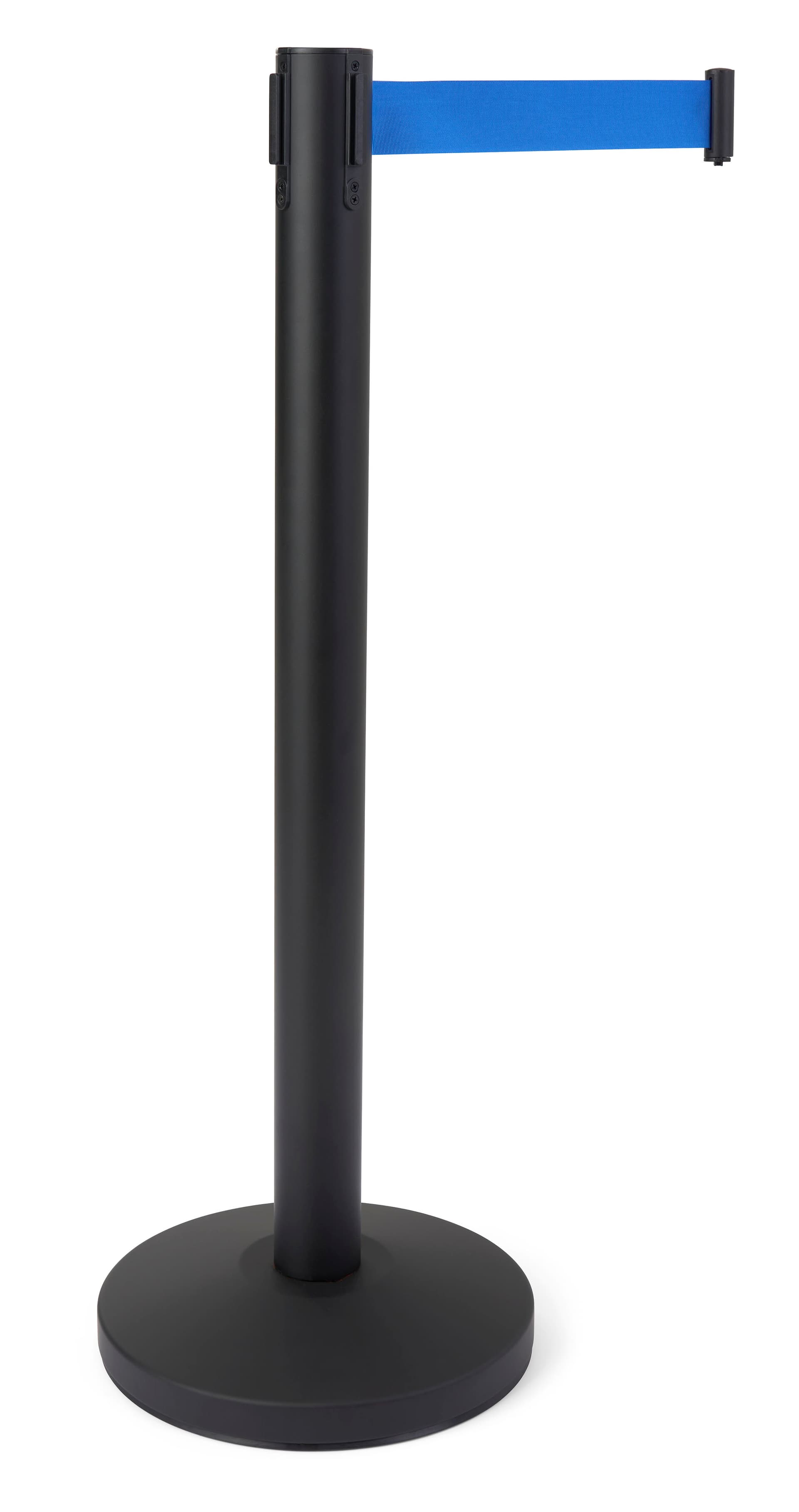 Crowd control stanchion with 6.5 feet blue belt