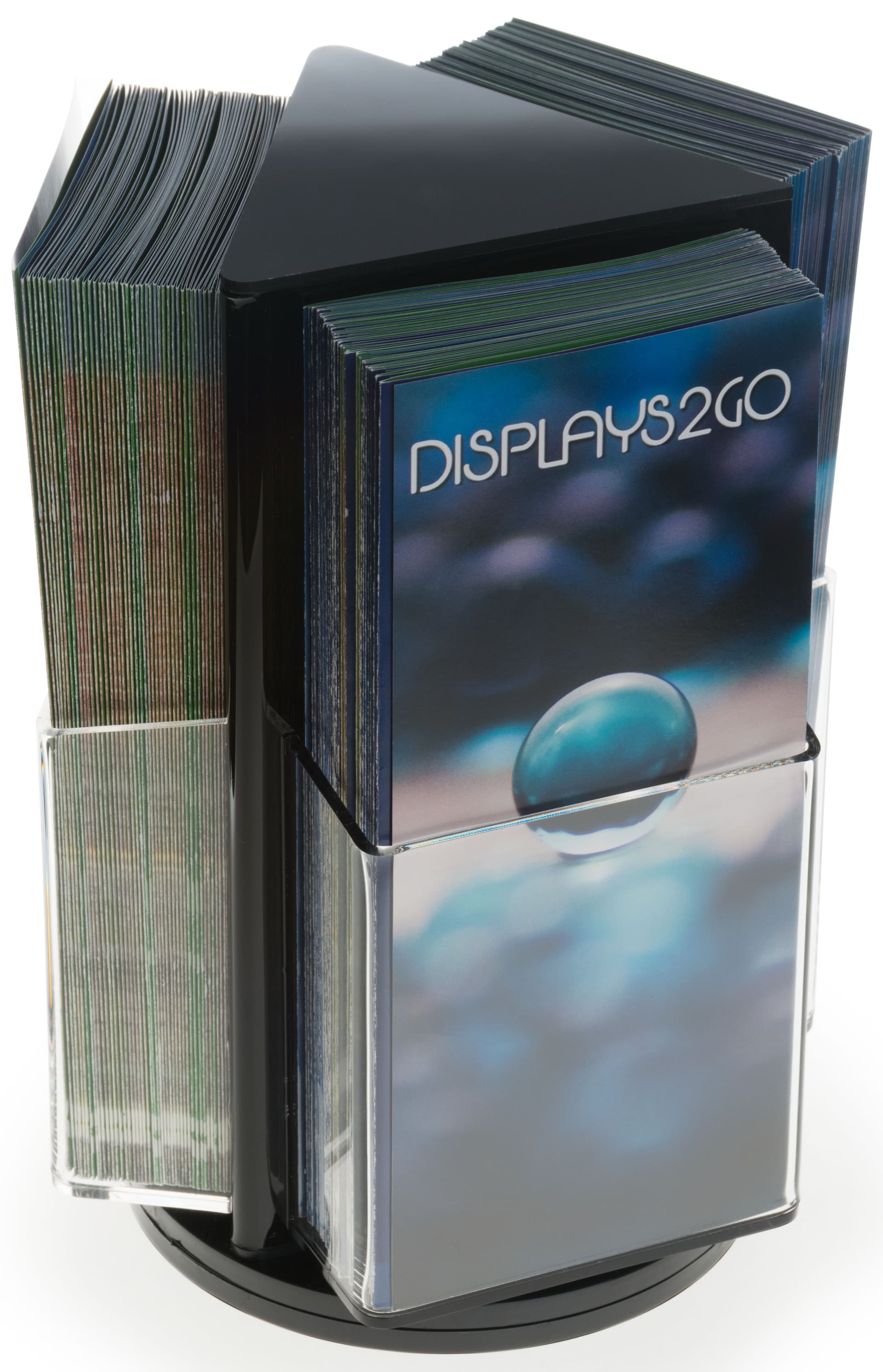 Rotating 3 Pocket Literature Holder for Brochures