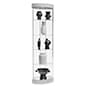 25" Glass Display Case w/ Top Lights, Wheels, Adjustable Shelves, Locking - Silver