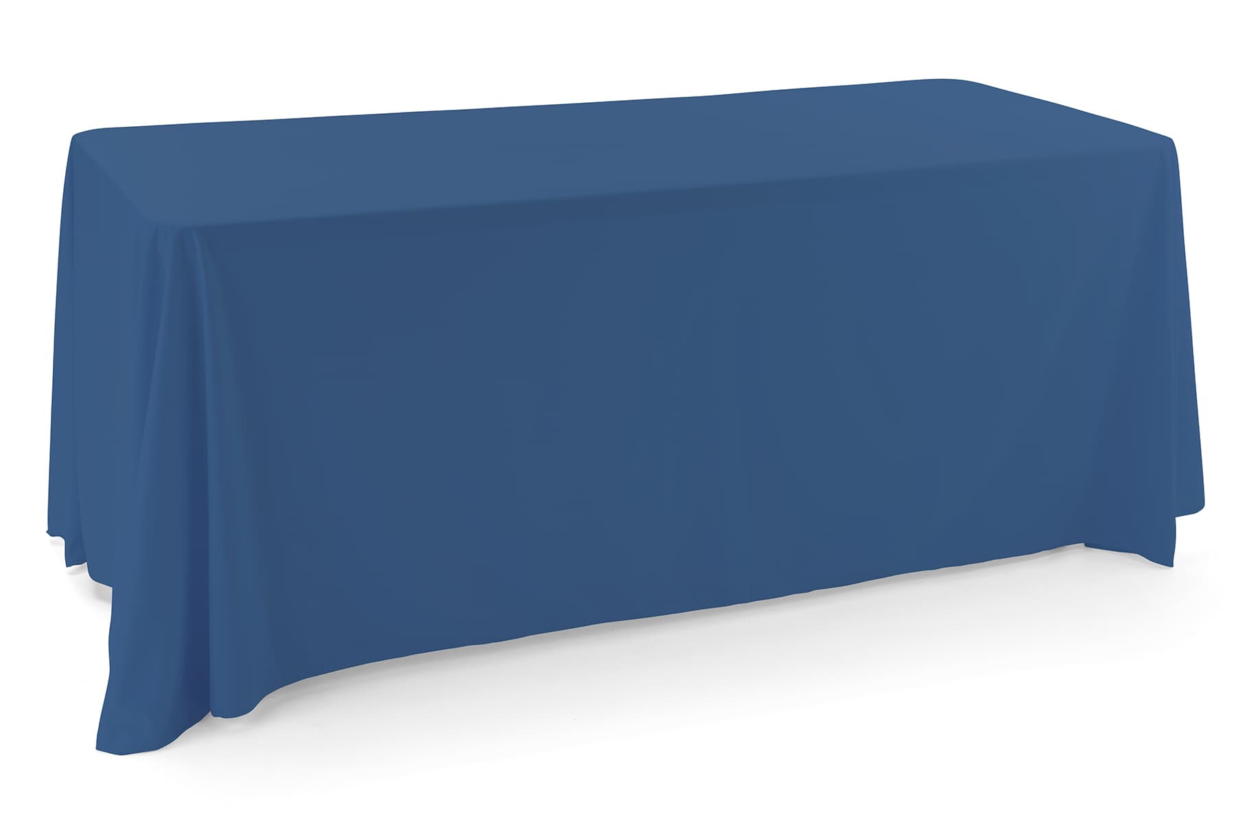 Polyester table cover with dark blue coloring 