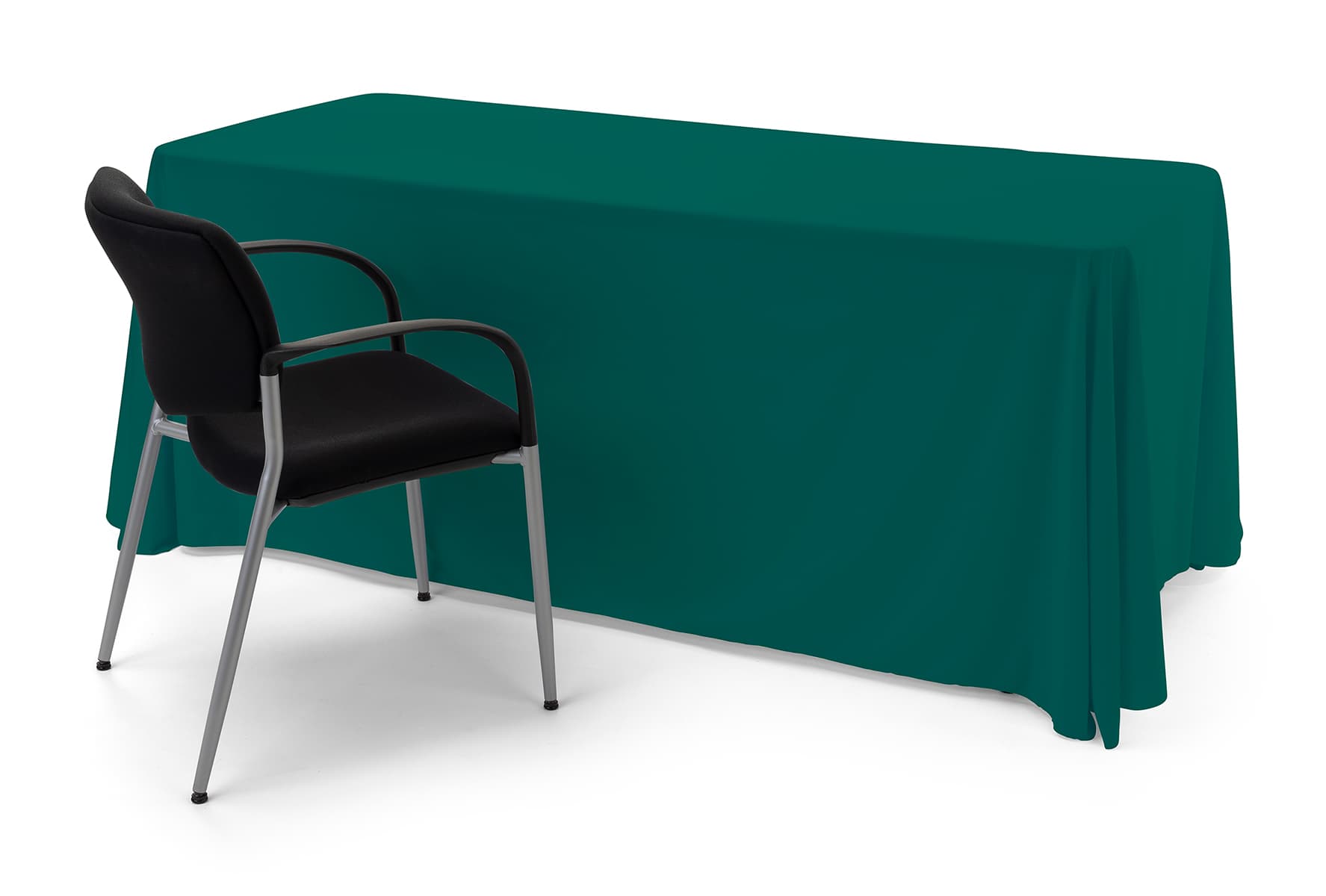 Green polyester table cover with durable long lasting fabric 