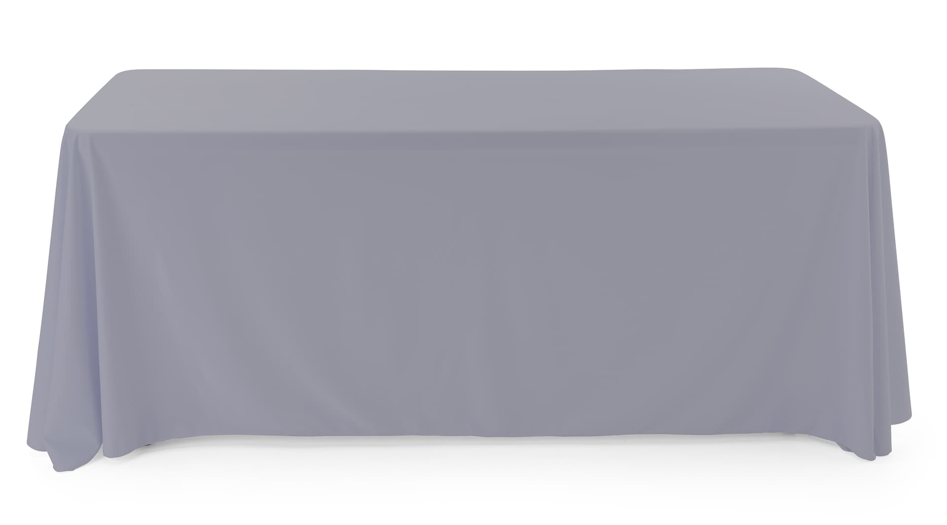 Grey polyester table covers with sewn-in corners 