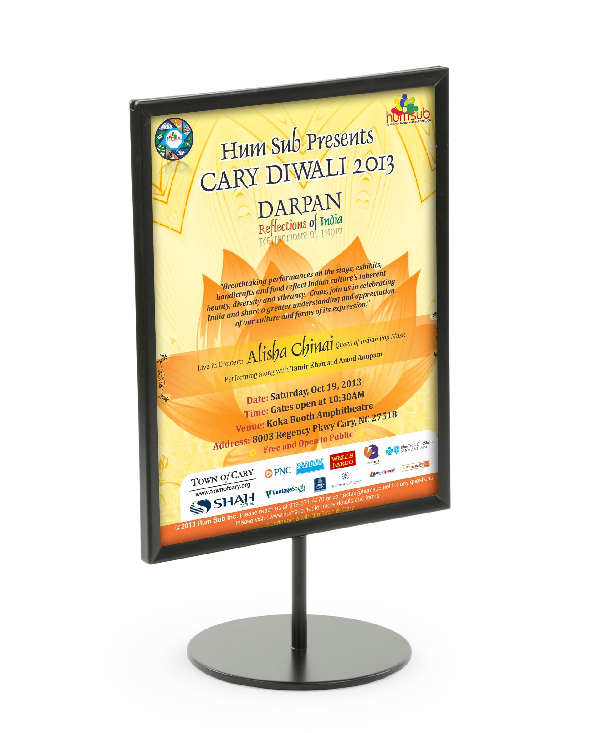 Black 8.5 x 11 Tabletop Sign Stand