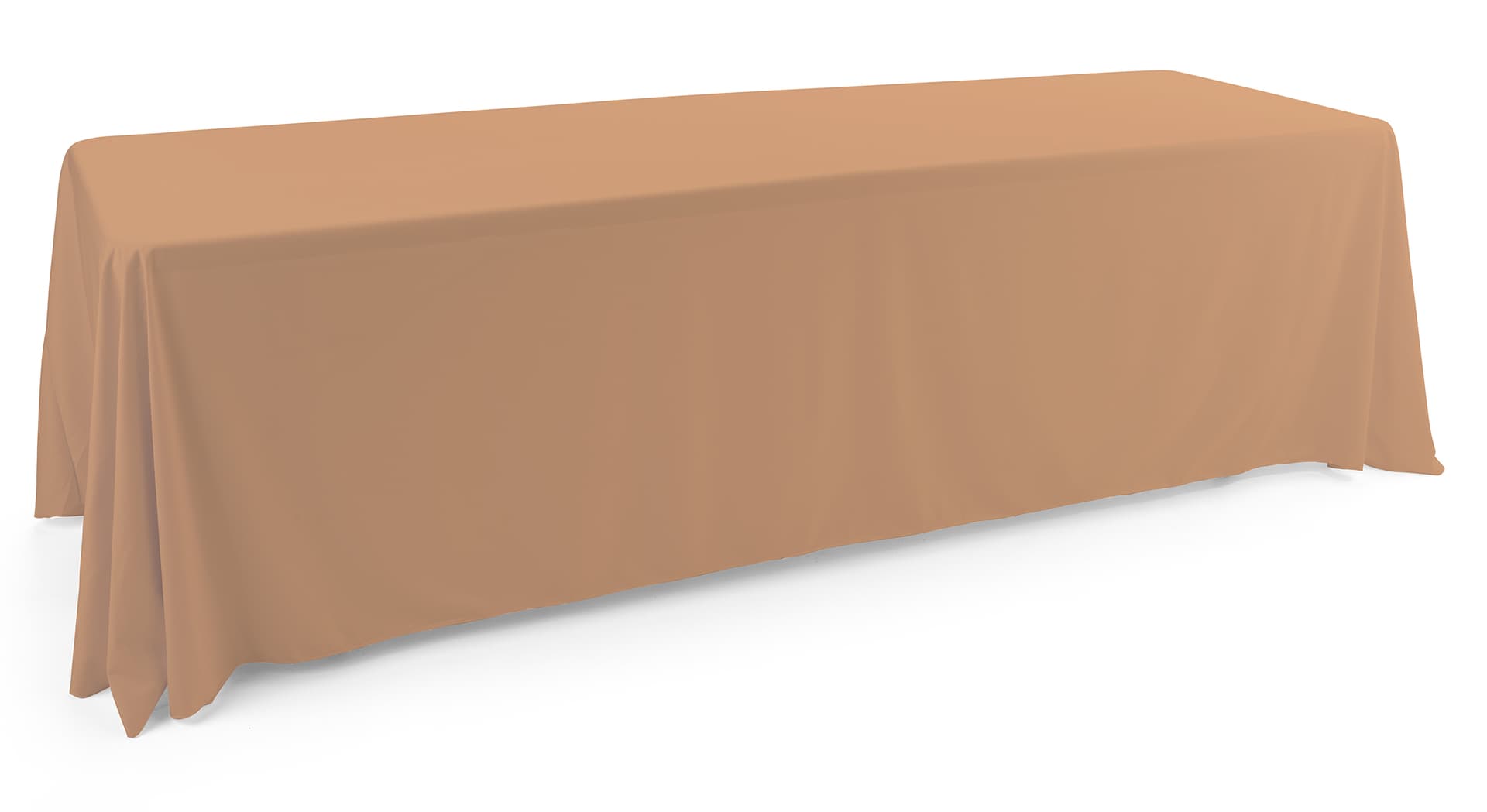 Polyester table cover with dark beige coloring 