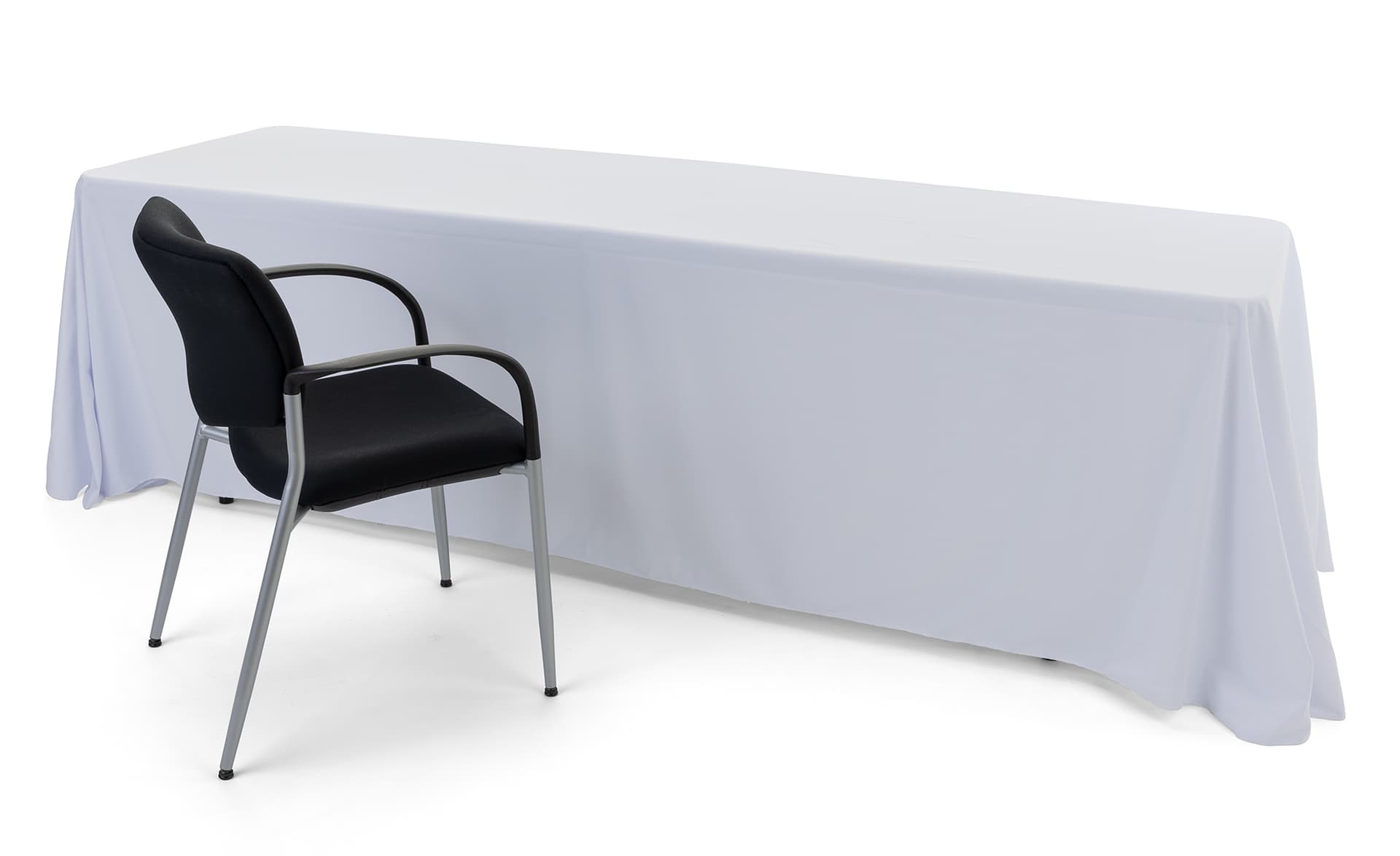 Machine washable white polyester table cover 