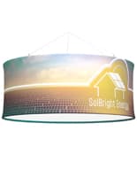 Circle hanging banners for ceiling mounting 