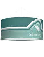 Circle hanging banners with lightweight aluminum frame 