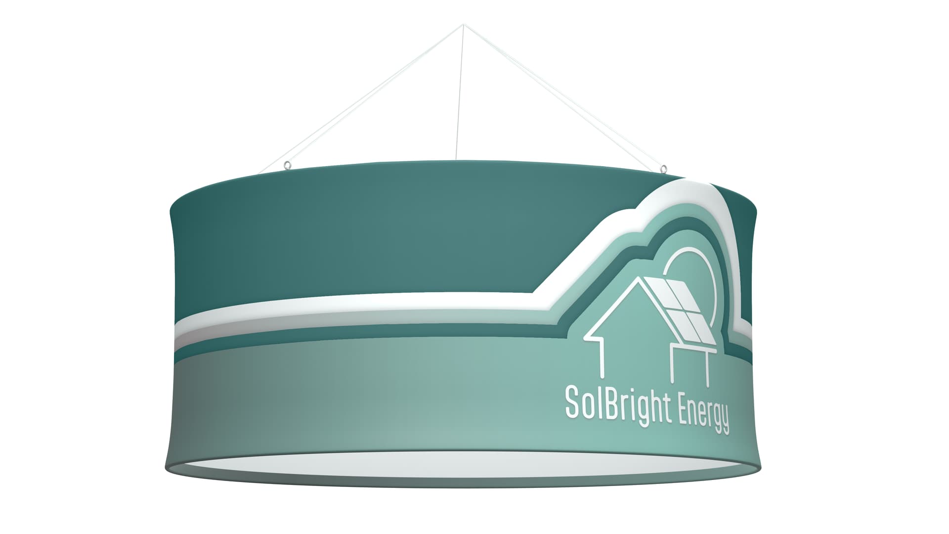 Circle hanging banners with lightweight aluminum frame 