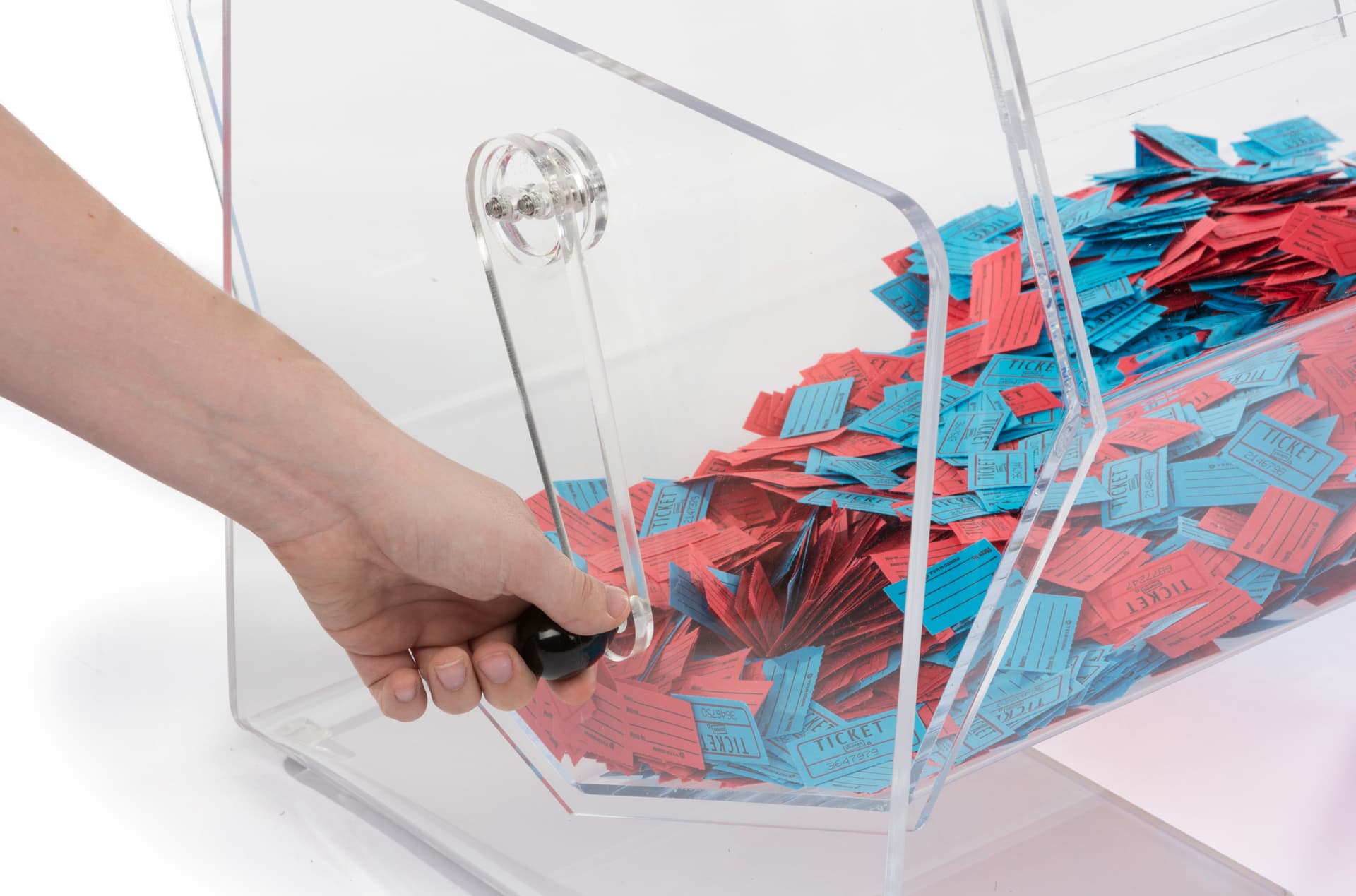 Acrylic Raffle Drum with Hand Crank