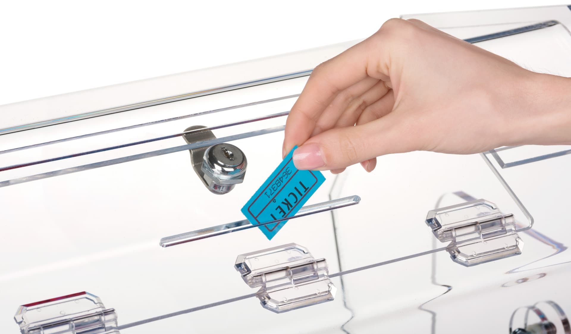 Acrylic Raffle Ticket Turner with Ticket Insert Slot