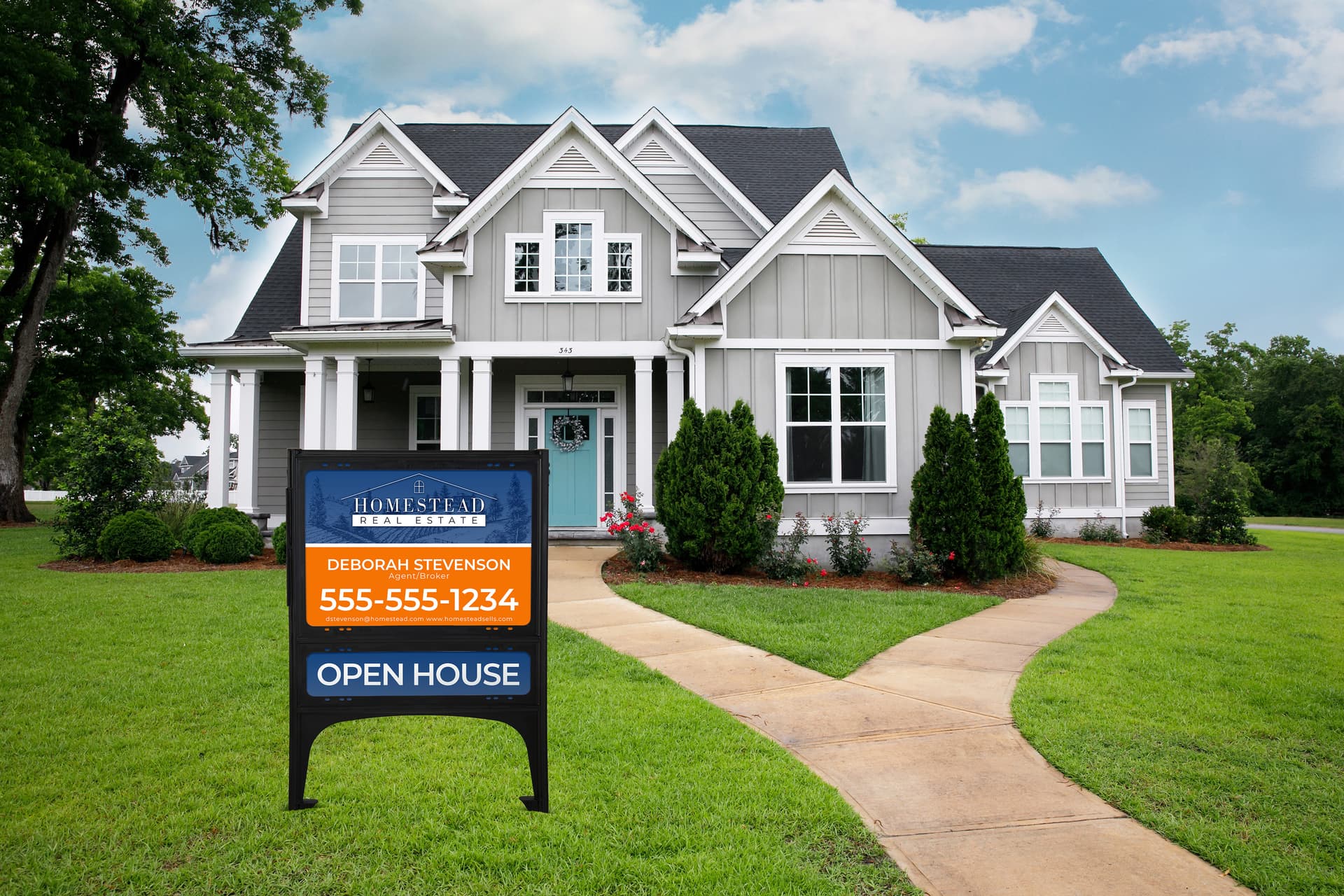 Plastic real estate sign stands measures 46 inches tall 