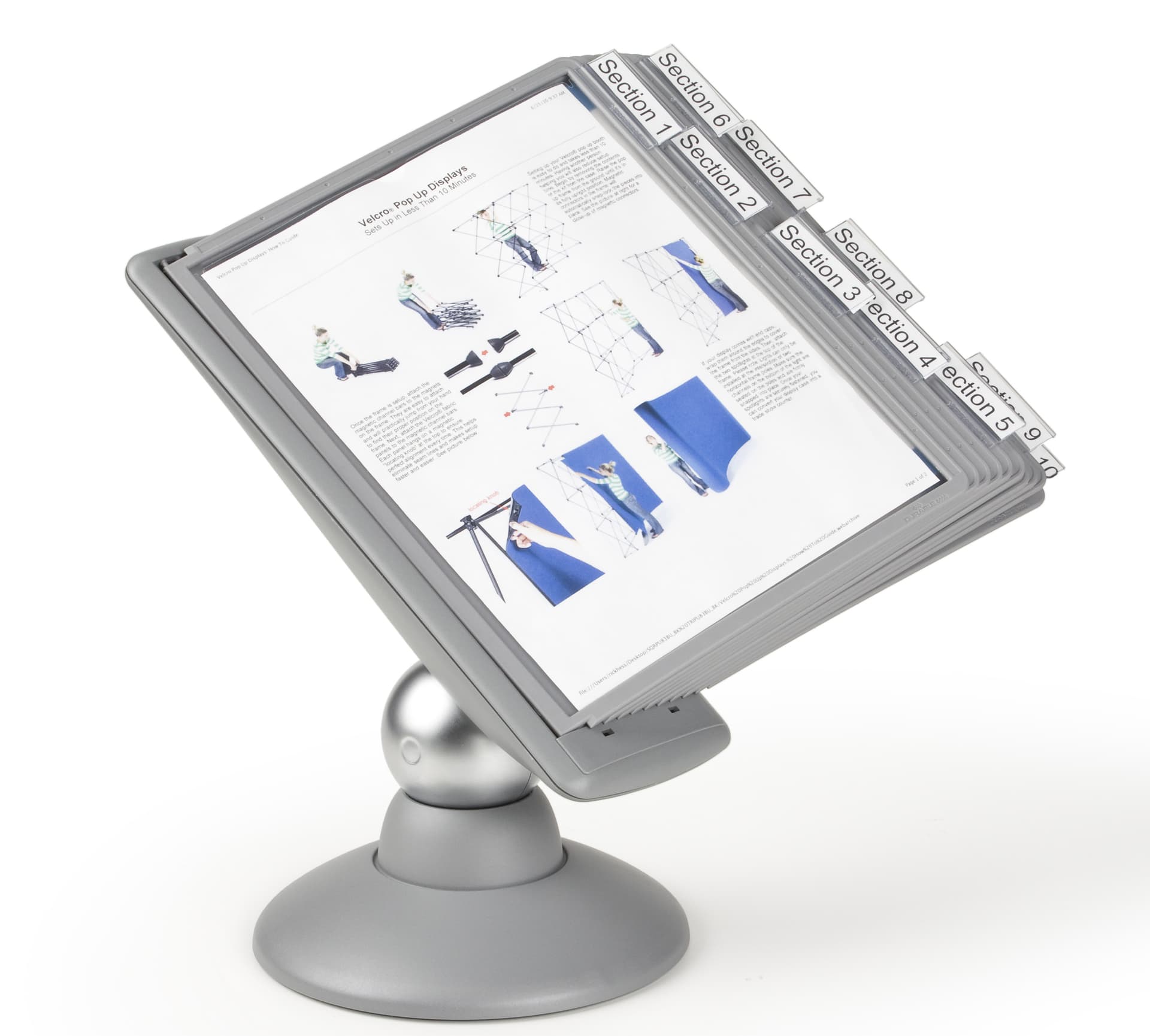 Desk Reference System | 10 Panel Rotating Guide With Ball Base ...