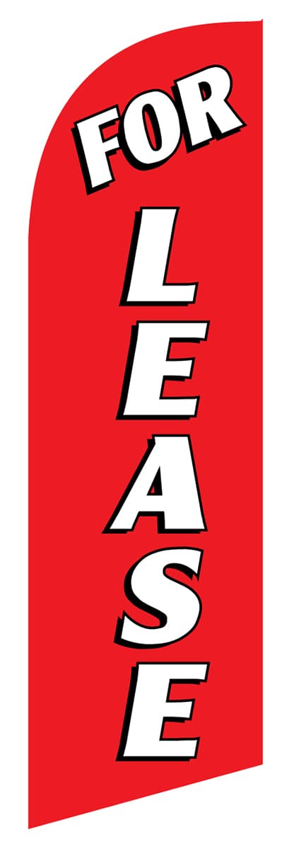Polyester FOR LEASE red message flag