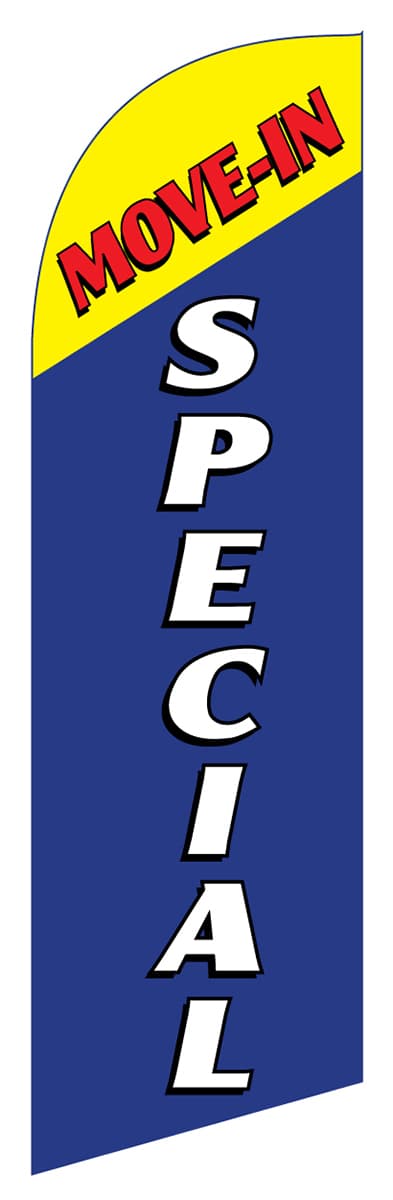 Outdoor MOVE-IN SPECIAL blue sail flag