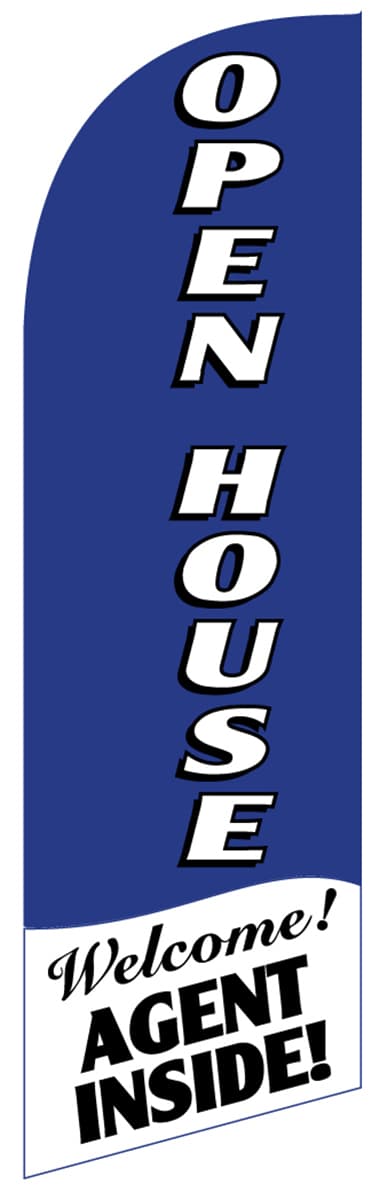 Replacement OPEN HOUSE Vertical Blue Banner Flag