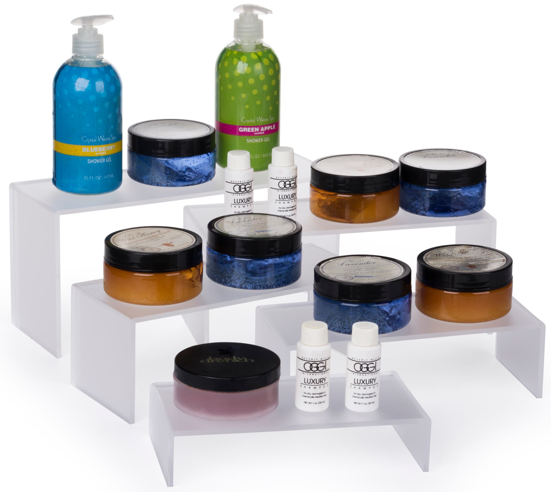 Acrylic Shelf Risers in Use