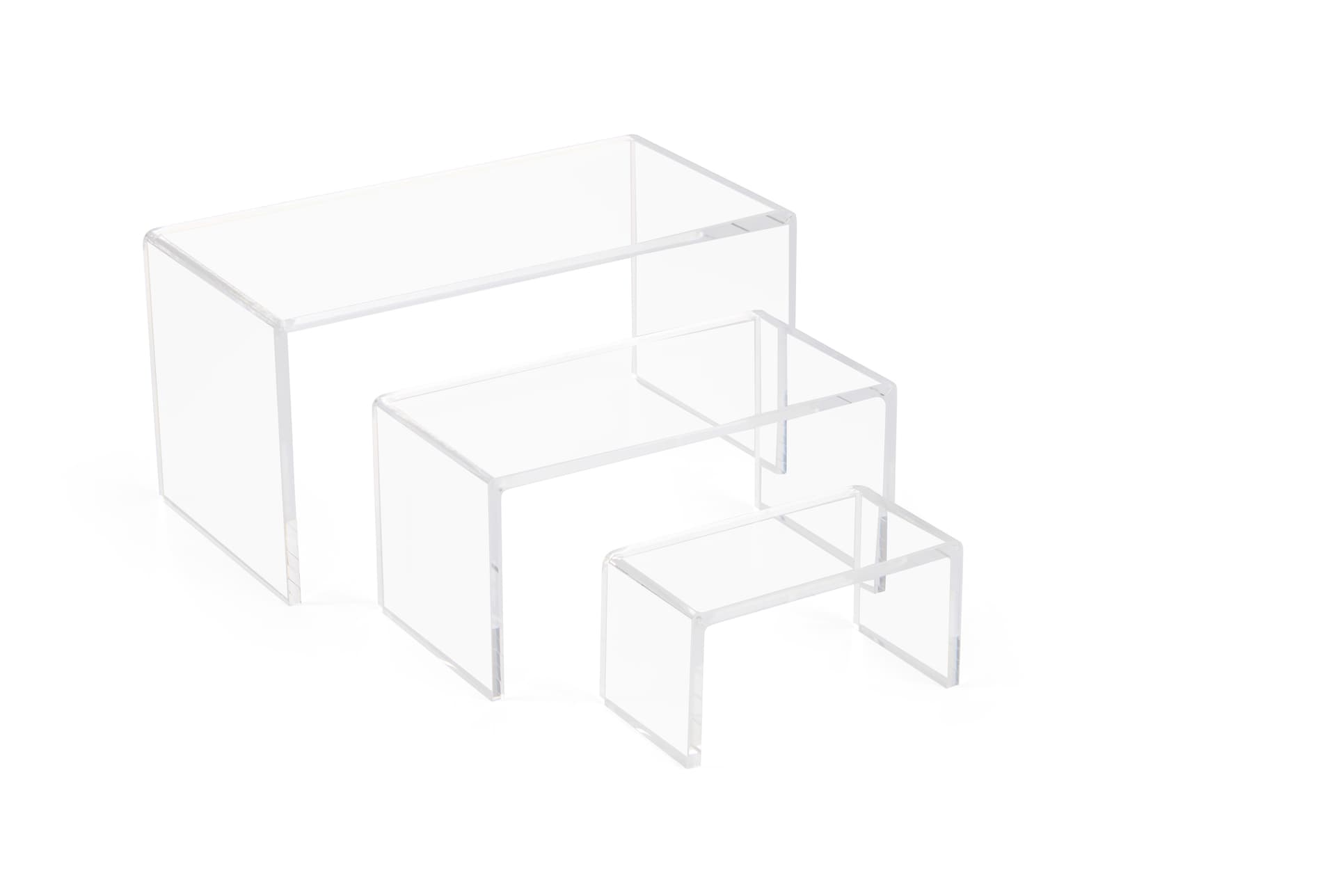 Stackable retail riser in set of 3