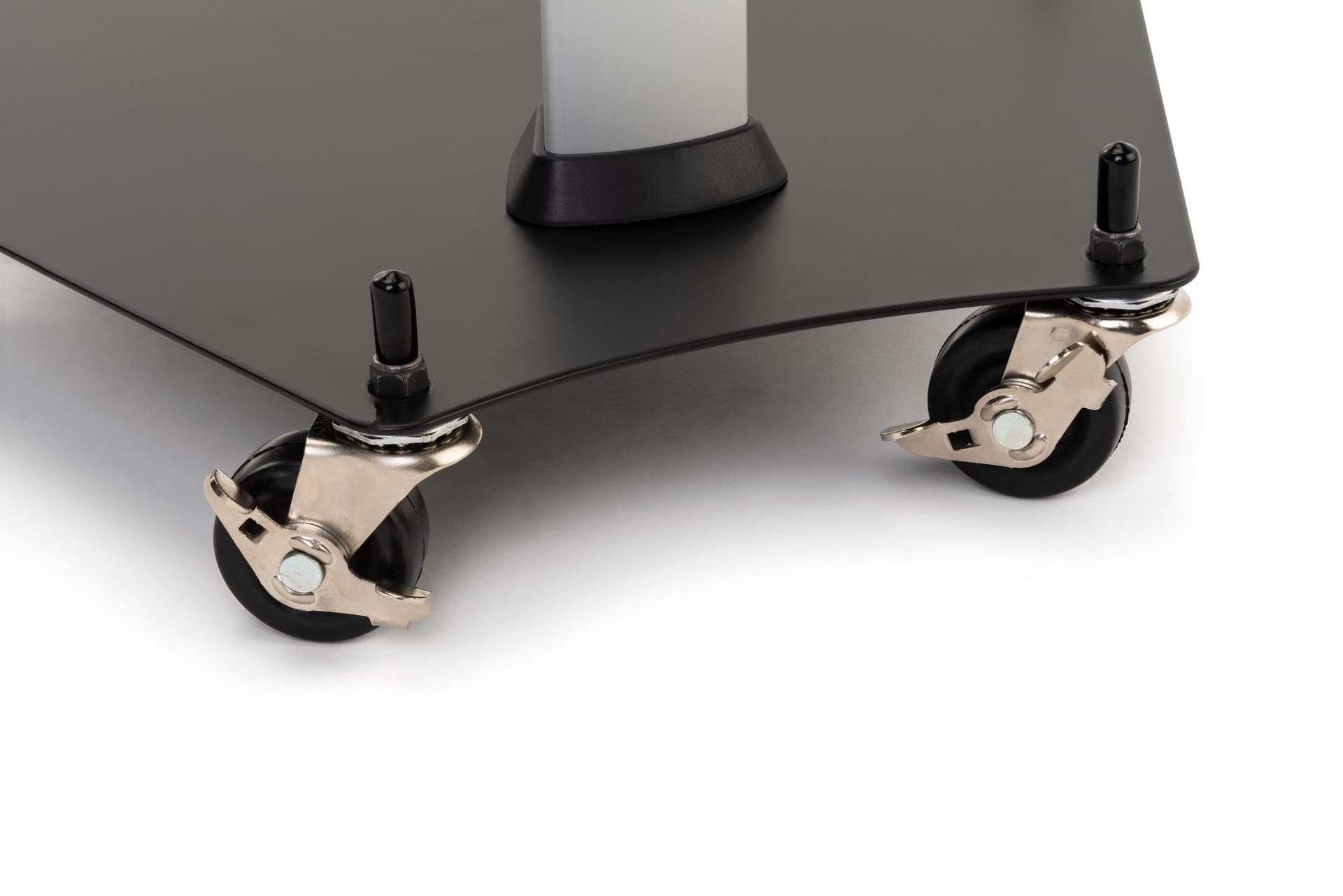Rolling iPad stand with wheels for portability 