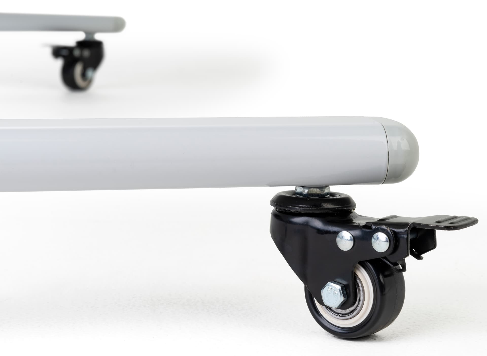 Dry erase rolling room divider with 4 wheels 
