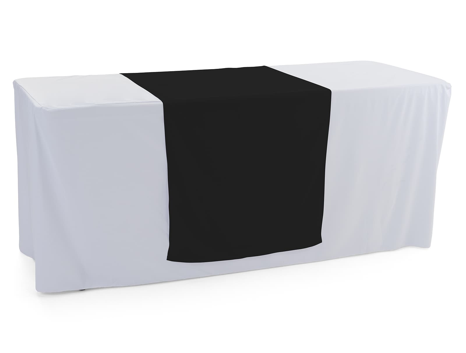 Black table runner for 6 foot table